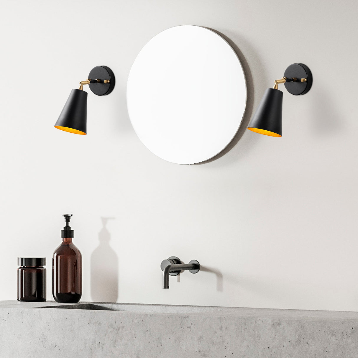 Black Gold Glass Glacier Wall Lamp