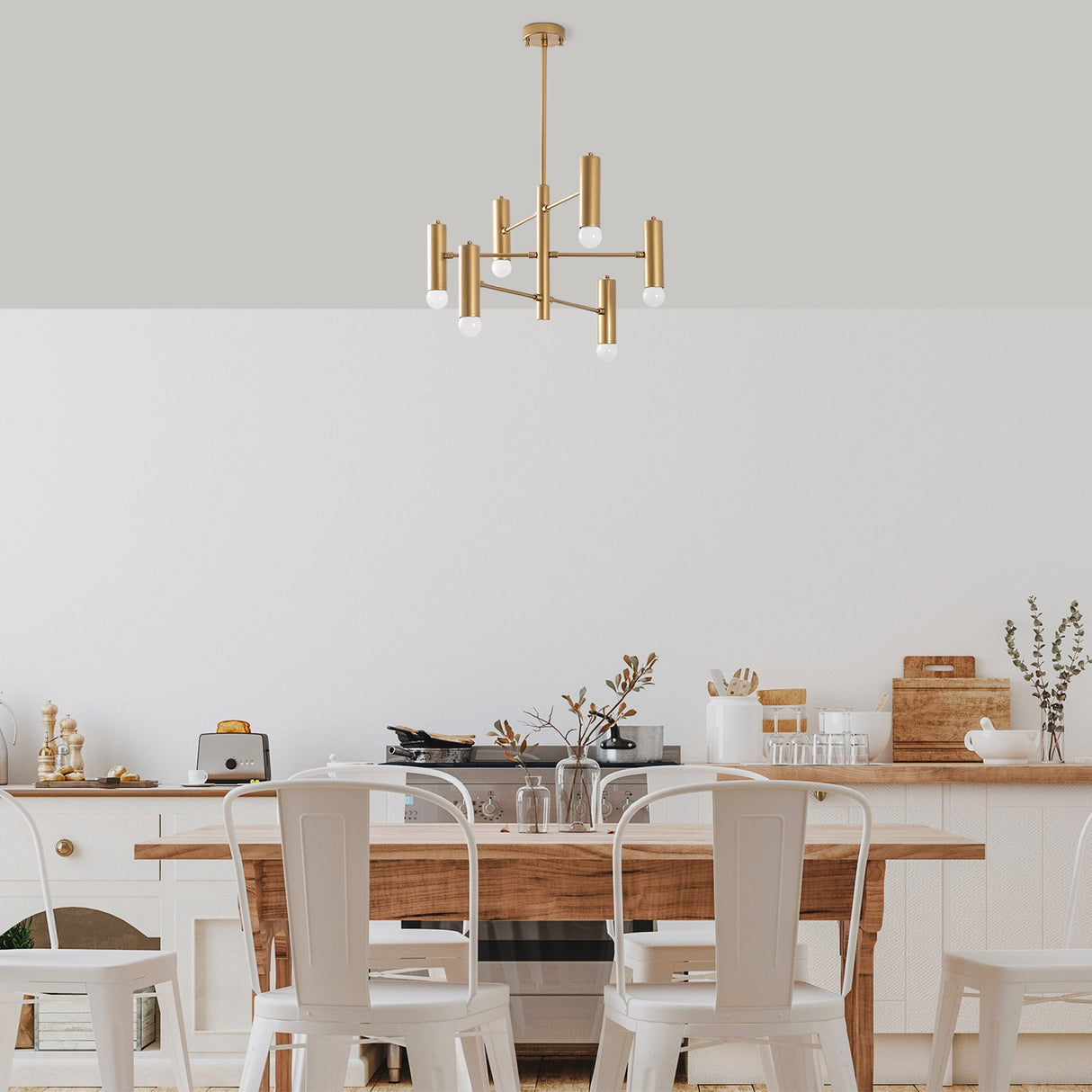 Pendant lamp 6-light Gold Metal Arctic