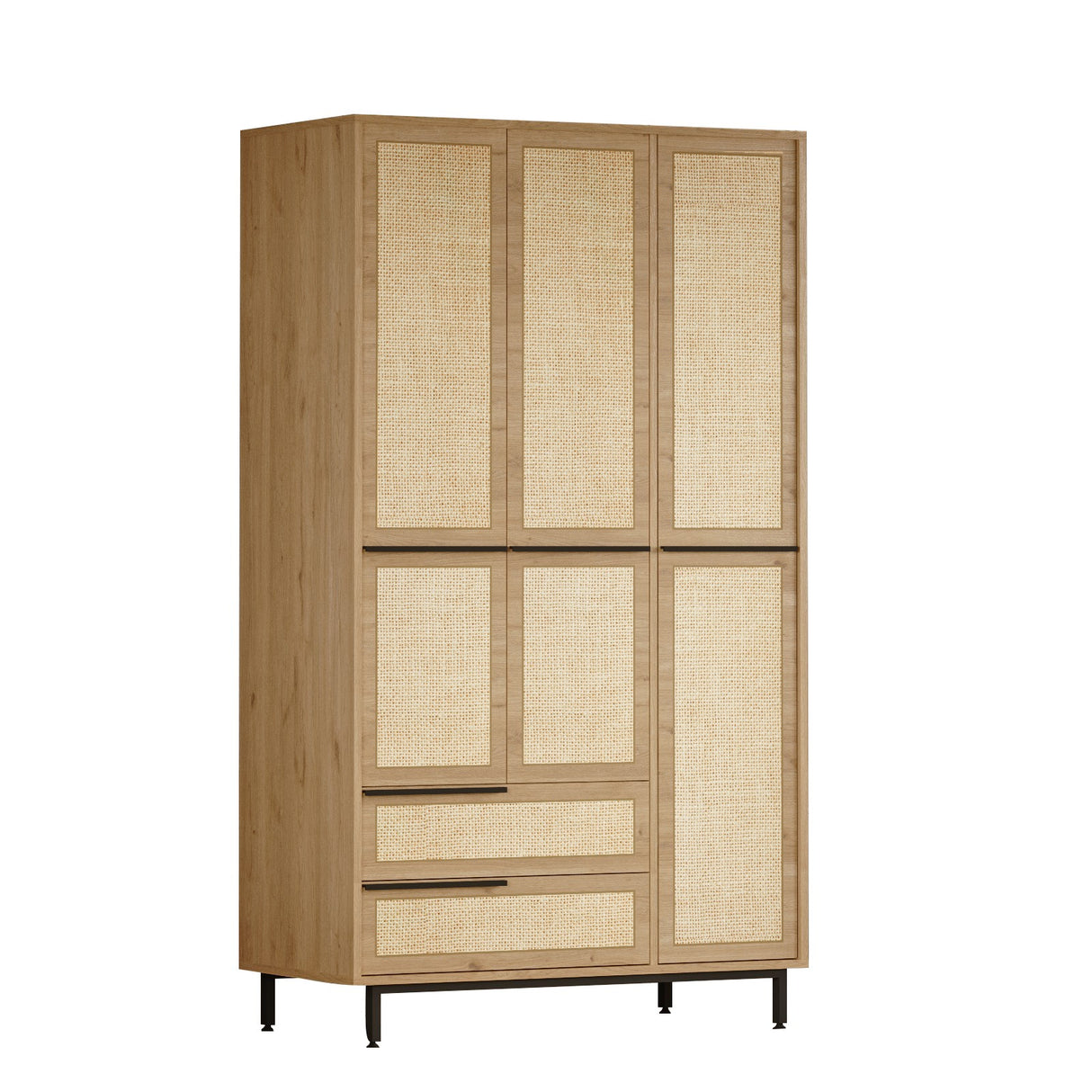 Wardrobe Cosmos Walnut Oak Melamine 112.2x195.6x55 cm