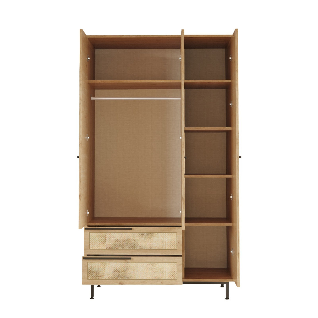 Wardrobe Cosmos Walnut Oak Melamine 112.2x195.6x55 cm