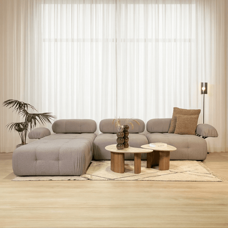 Modular Bank 3-seater with Hocker Doblo Beige