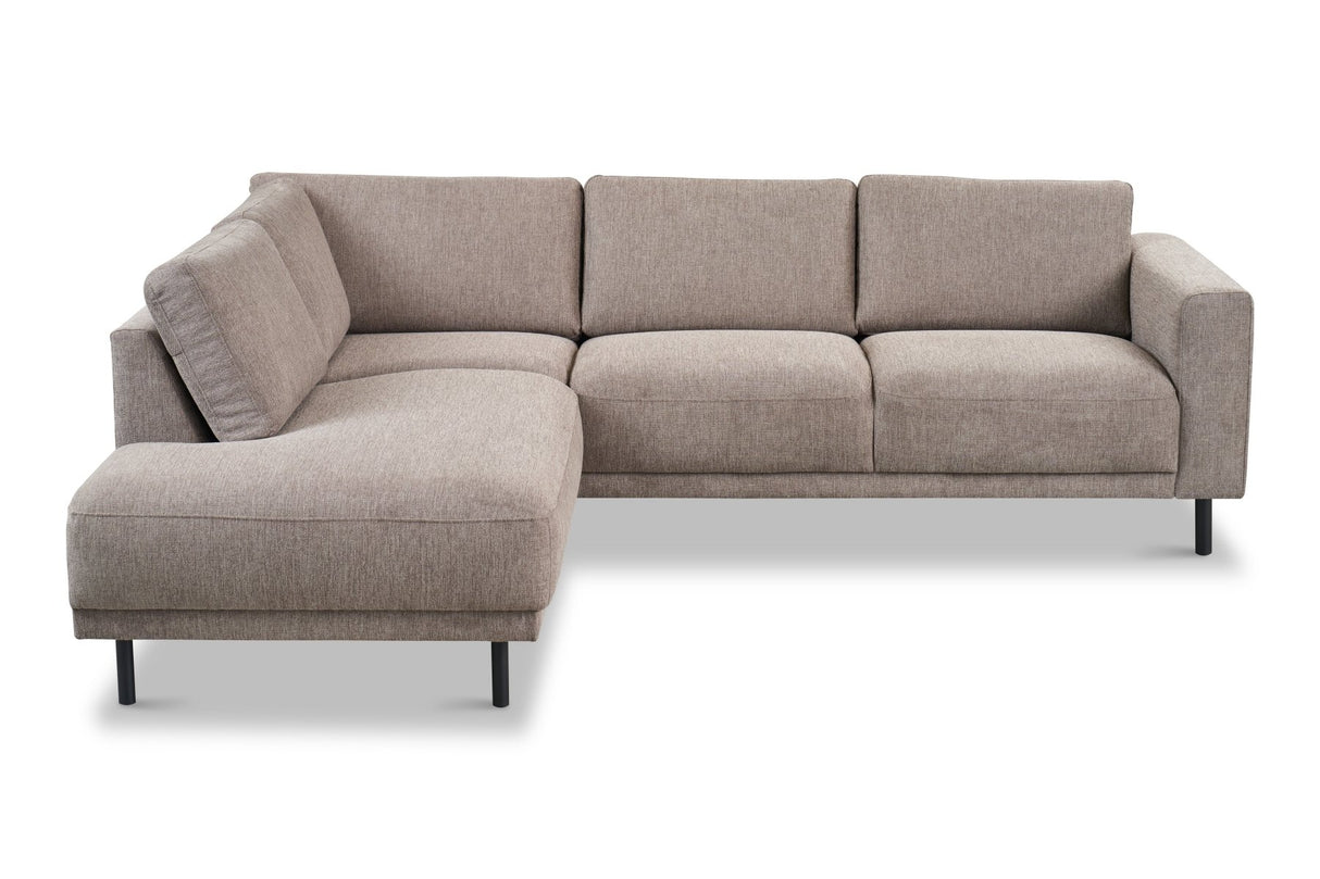 Modern 3-seater Corner Sofa Left Taupe Fabric Aniko with Lounger 240x197x78 cm