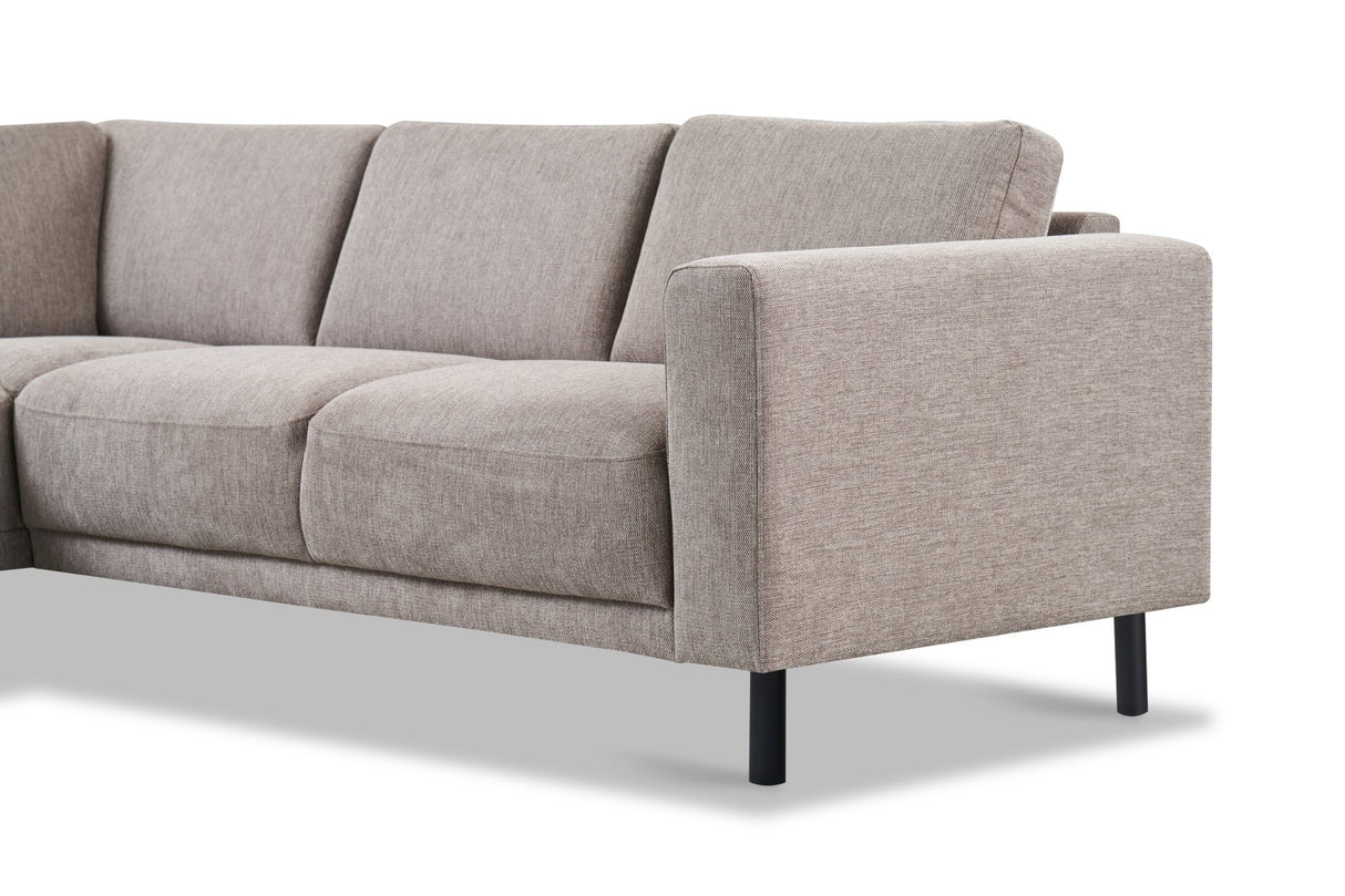 Modern 3-seater Corner Sofa Left Taupe Fabric Aniko with Lounger 240x197x78 cm