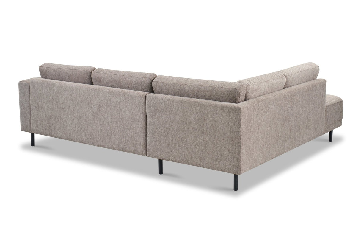 Modern 3-seater Corner Sofa Left Taupe Fabric Aniko with Lounger 240x197x78 cm