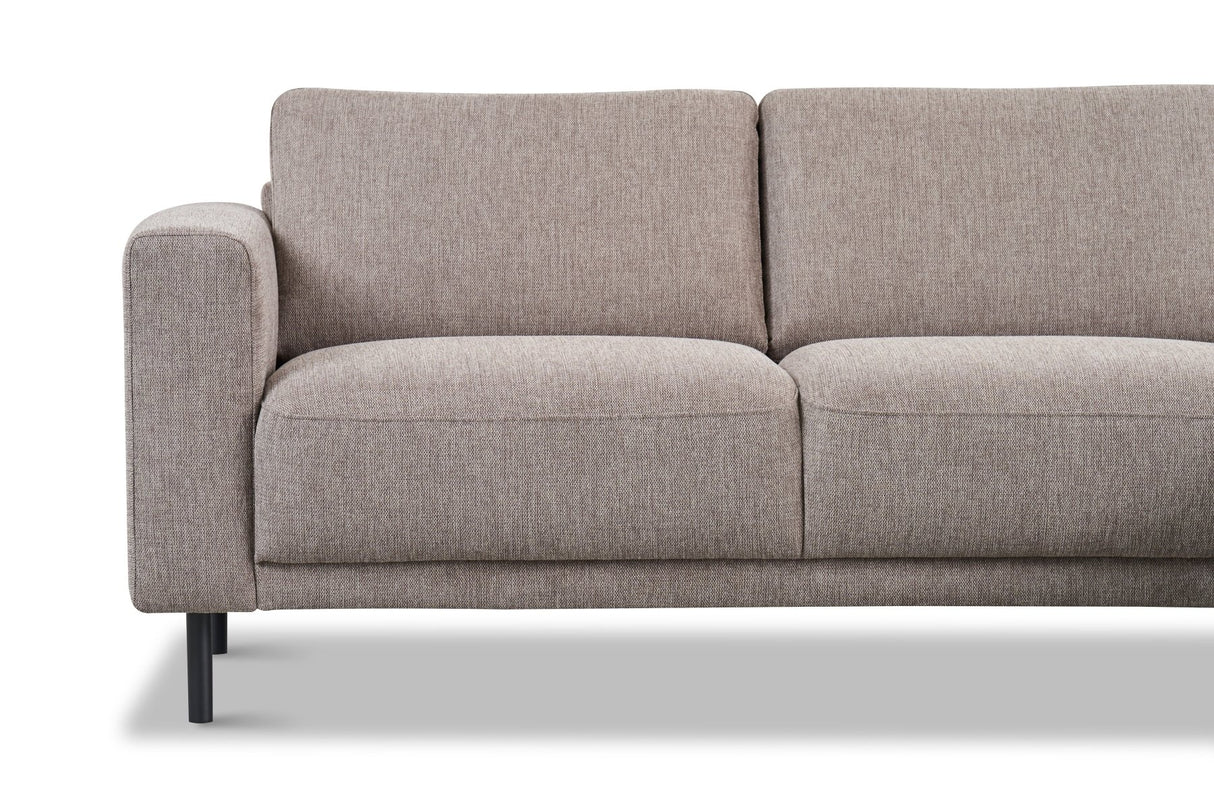 Modern Right Corner Sofa Taupe Fabric Aniko with Chaise Longue 238x142x78 cm