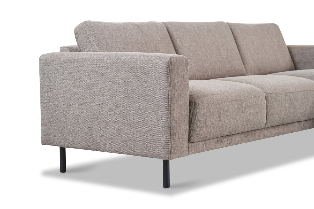 Modern Right Corner Sofa Taupe Fabric Aniko with Chaise Longue 238x142x78 cm
