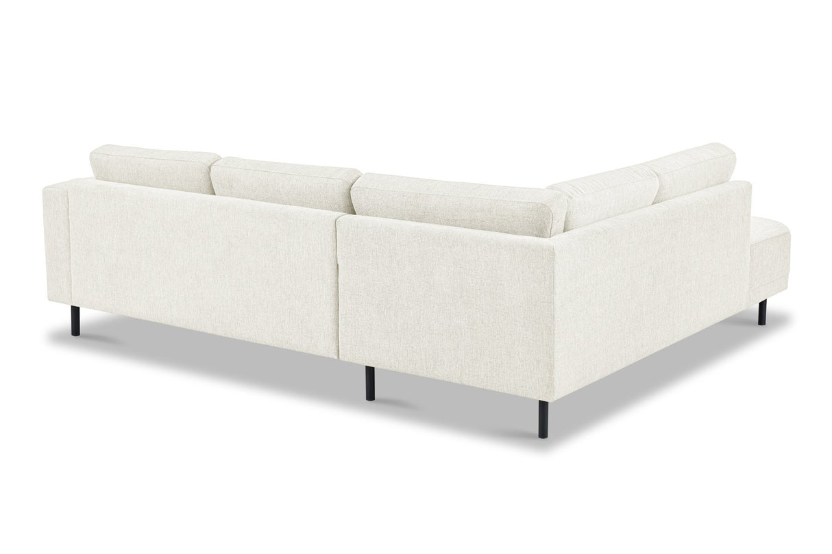 Modern 3-seater Corner Sofa Left Beige Fabric Aniko with Lounger 240x197x78 cm