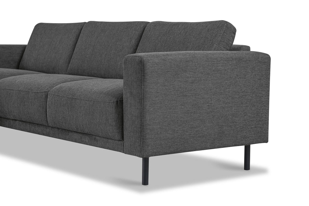 Modern Corner Sofa Left Anthracite Fabric Aniko with Chaise Longue 238x142x78 cm