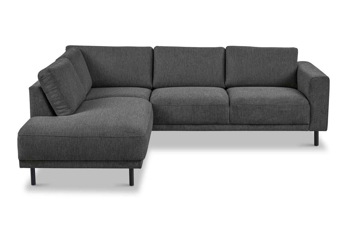 Modern 3-seater Corner Sofa Left Anthracite Fabric Aniko with Lounger 240x197x78 cm