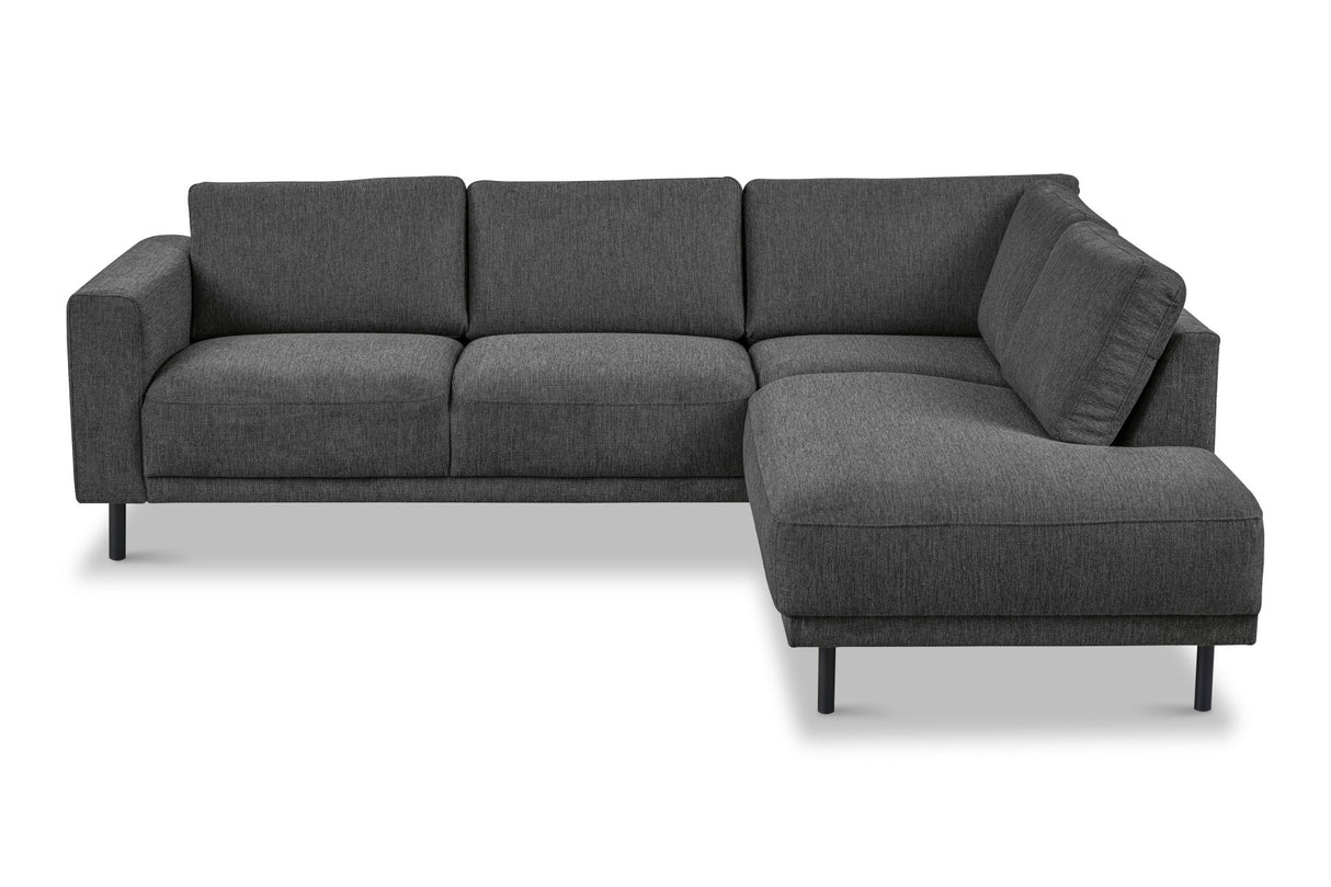 Modern 3-seater Corner Sofa Right Anthracite Fabric Aniko with Lounger 240x197x78 cm