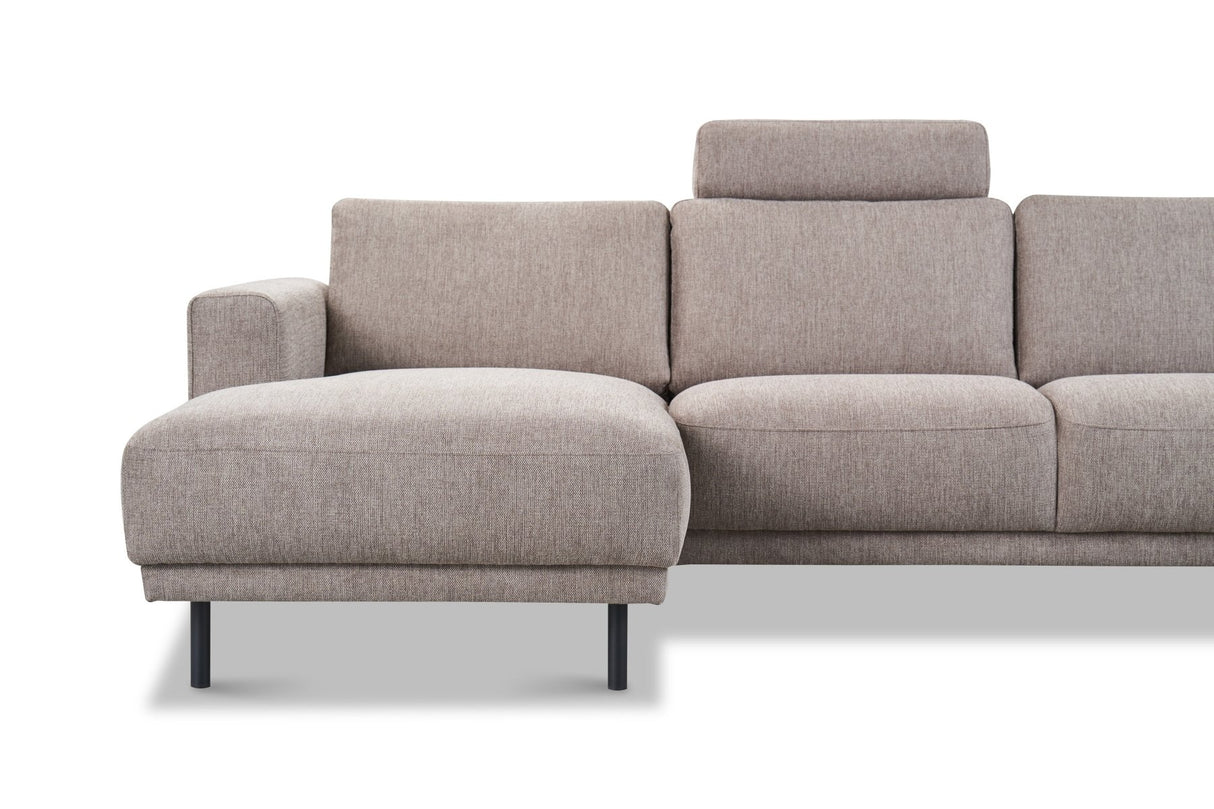 Modern U-Shape Corner Sofa Right Taupe Fabric Aniko 310x197x78 cm