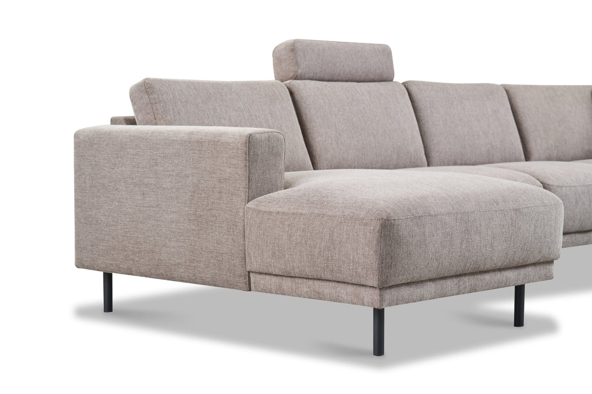 Modern U-Shape Corner Sofa Right Taupe Fabric Aniko 310x197x78 cm