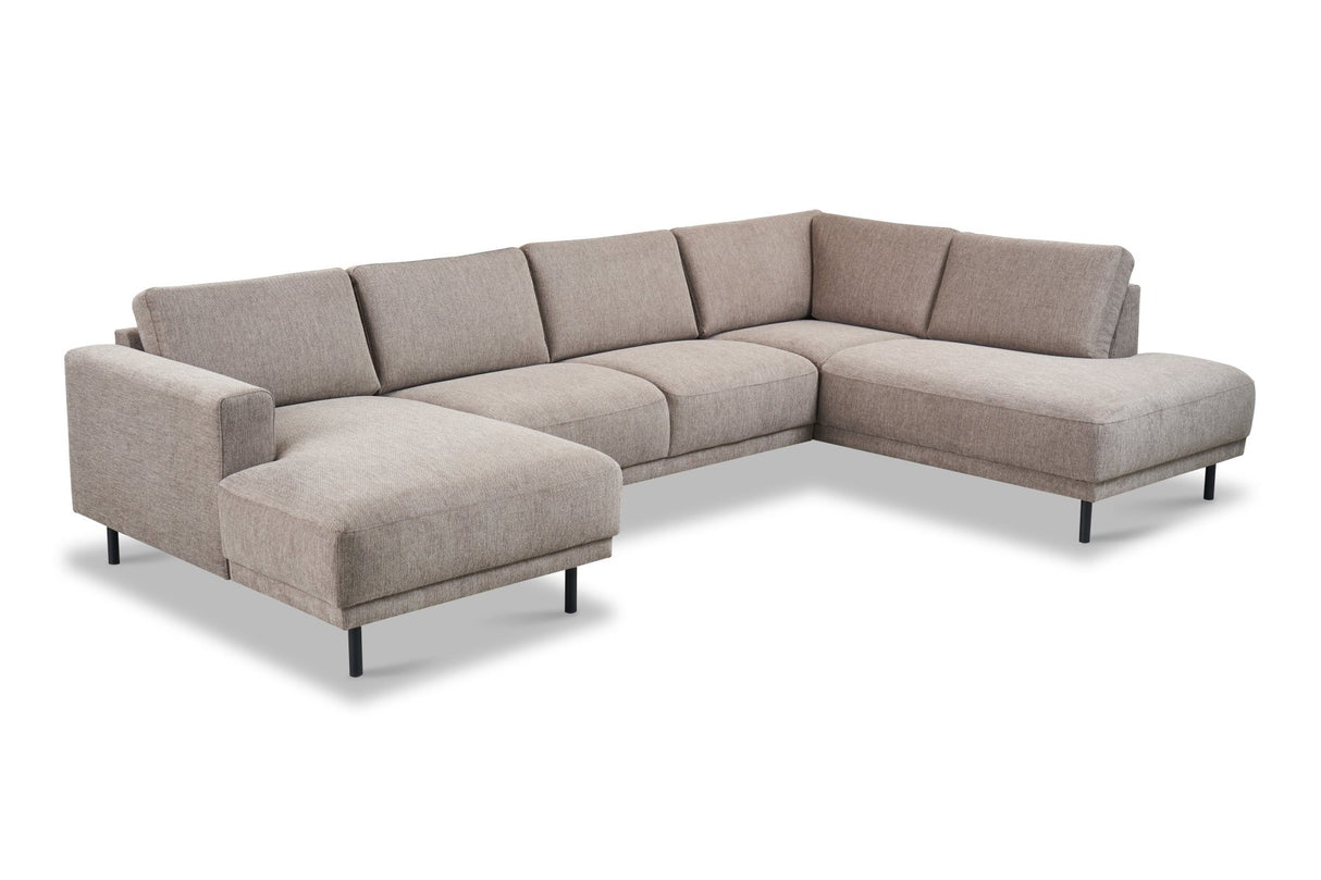 Modern U-Shape Corner Sofa Right Taupe Fabric Aniko 310x197x78 cm
