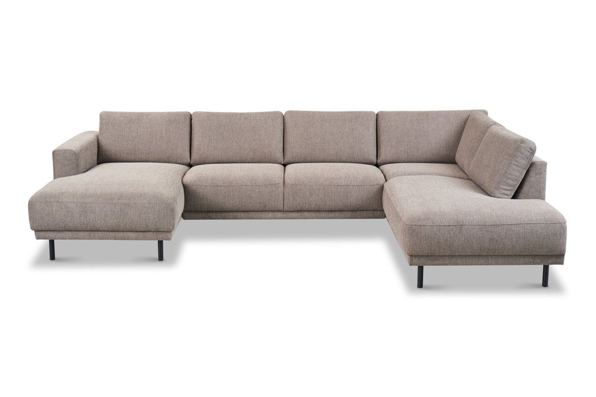 Modern U-Shape Corner Sofa Right Taupe Fabric Aniko 310x197x78 cm