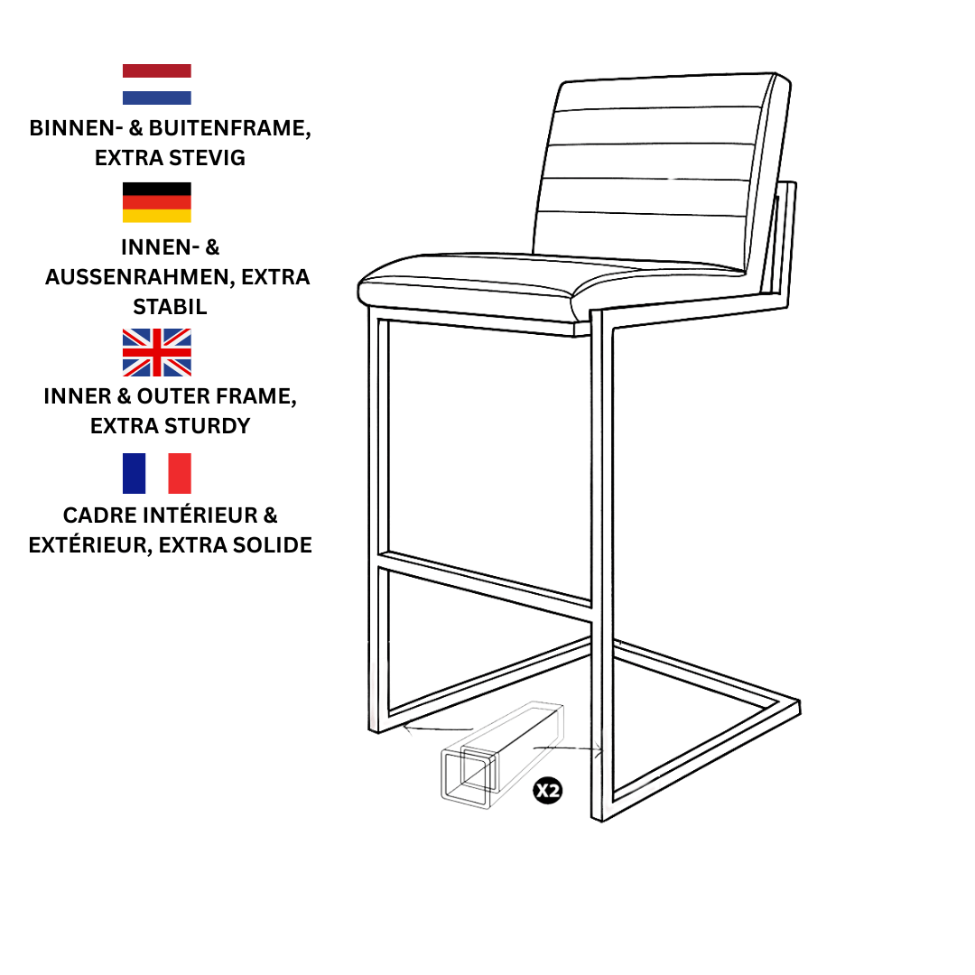 Industrial High Bar Stool Kuba Anthracite PU - 78 cm Seat Height - Without Arms