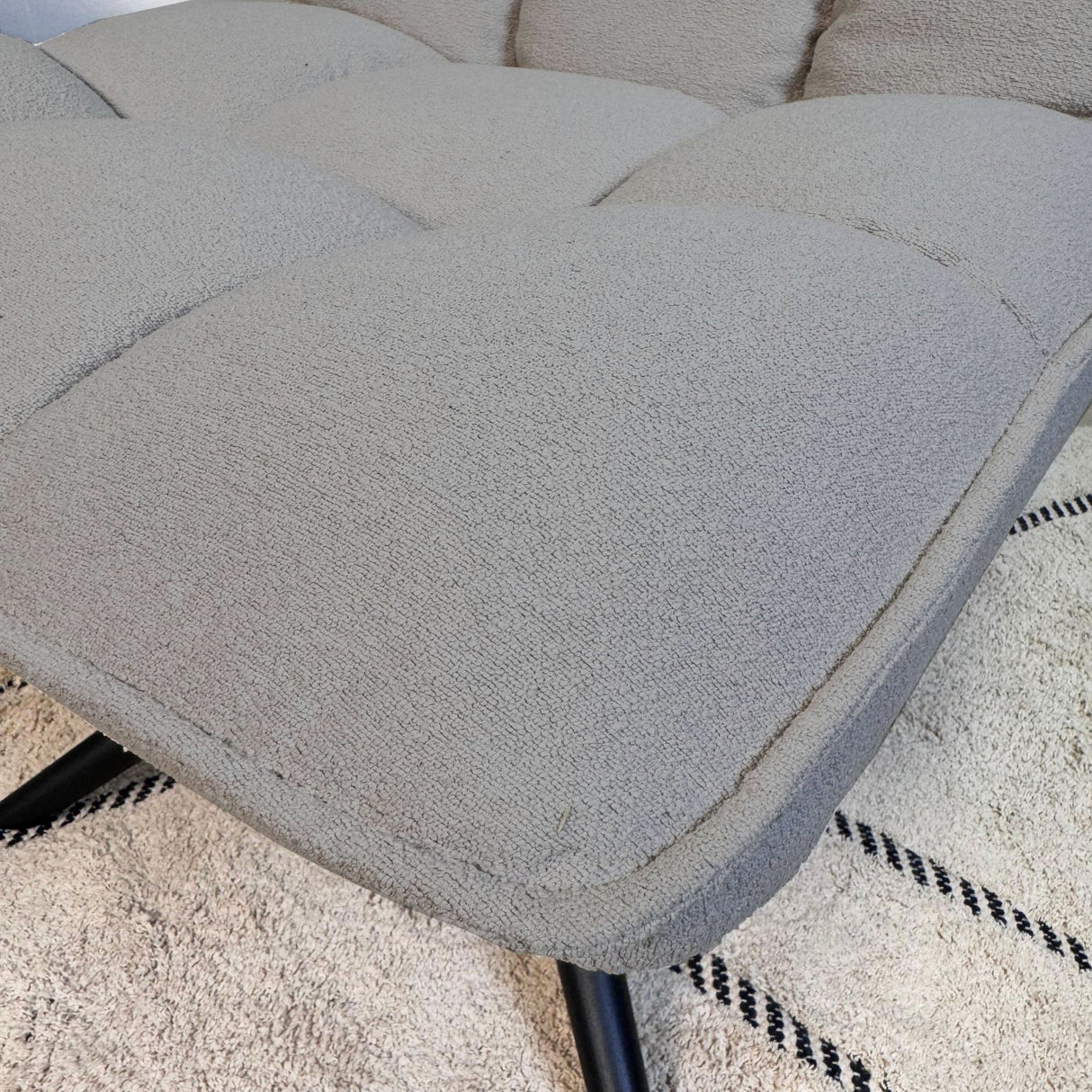 Yuki Taupe Bouclé Swivel Armchair 360° Rotatable