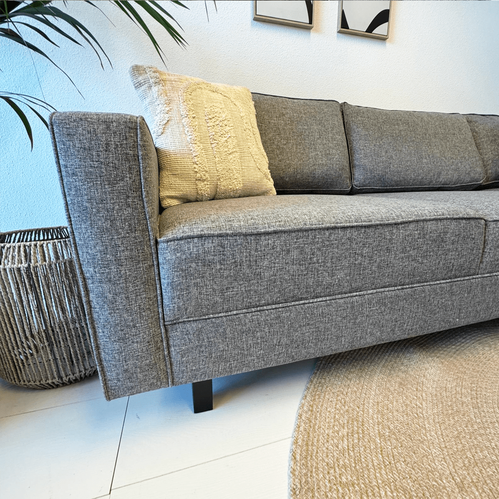 Corner sofa Kale Fabric Grey - five seater