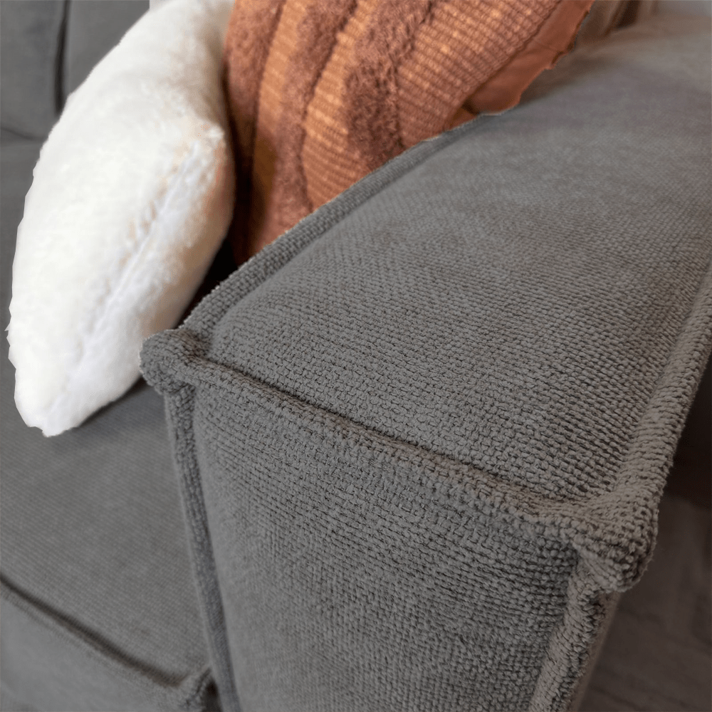 2-seater loose thick back cushions anthracite chenille Yara