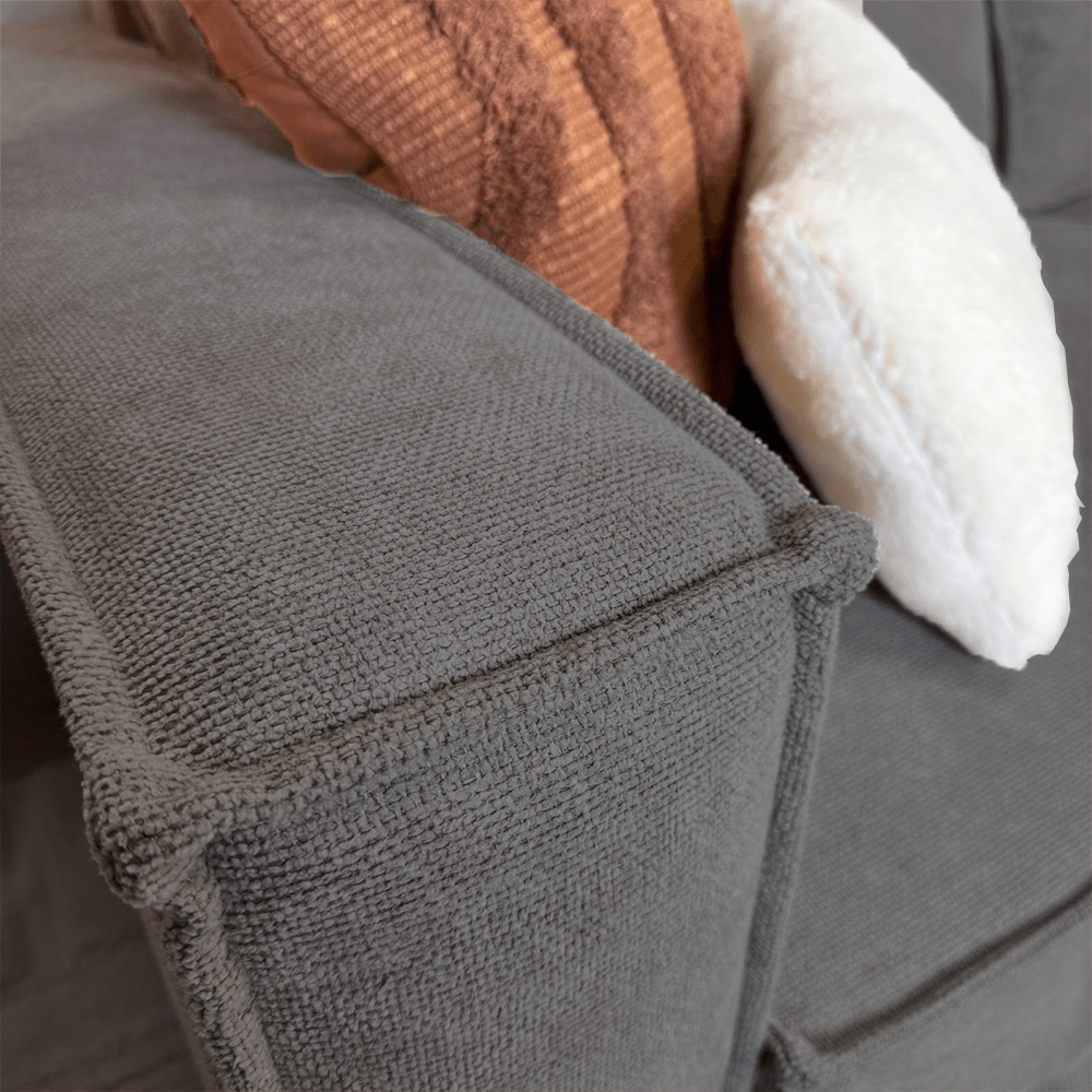 2-seater loose thick back cushions anthracite chenille Yara