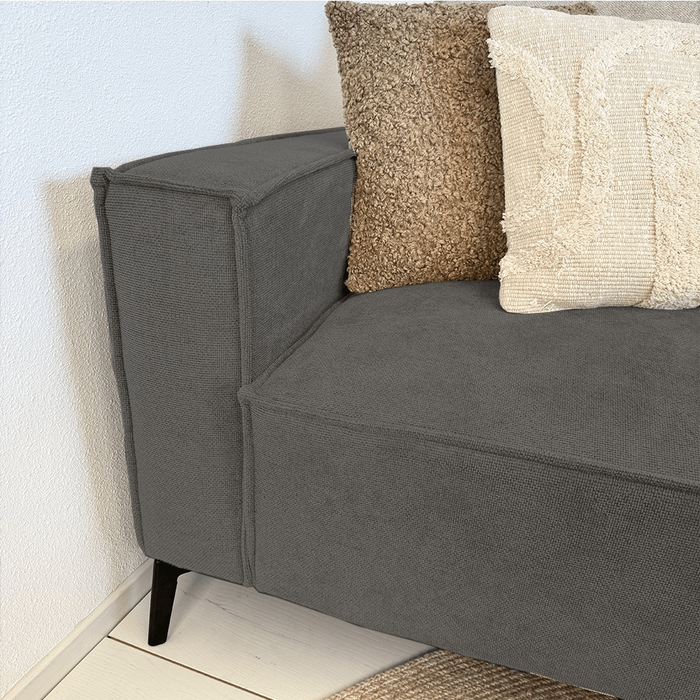 2-seater loose thick back cushions anthracite chenille Yara