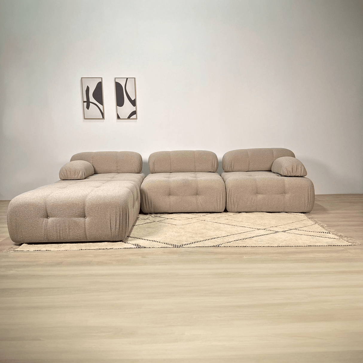 Modular Bank 3-seater with Hocker Doblo Beige