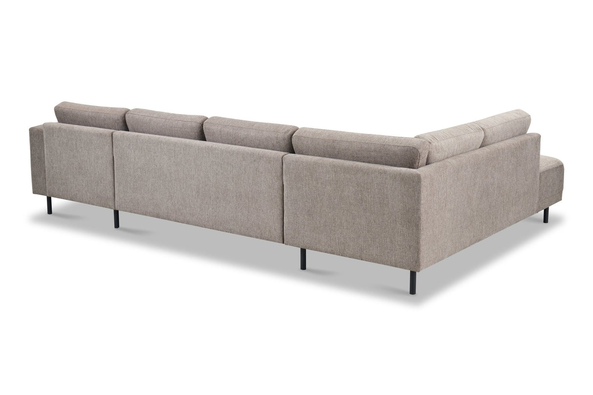 Modern U-Shape Couch Corner Sofa Left Taupe Fabric Aniko 310x197x78 cm
