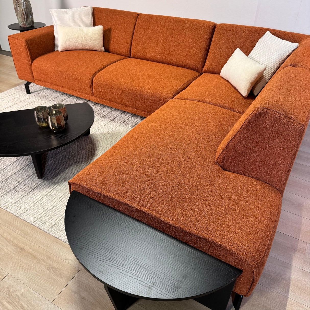 Round Coffee Table Black Tiered Melamine 85 cm Orin