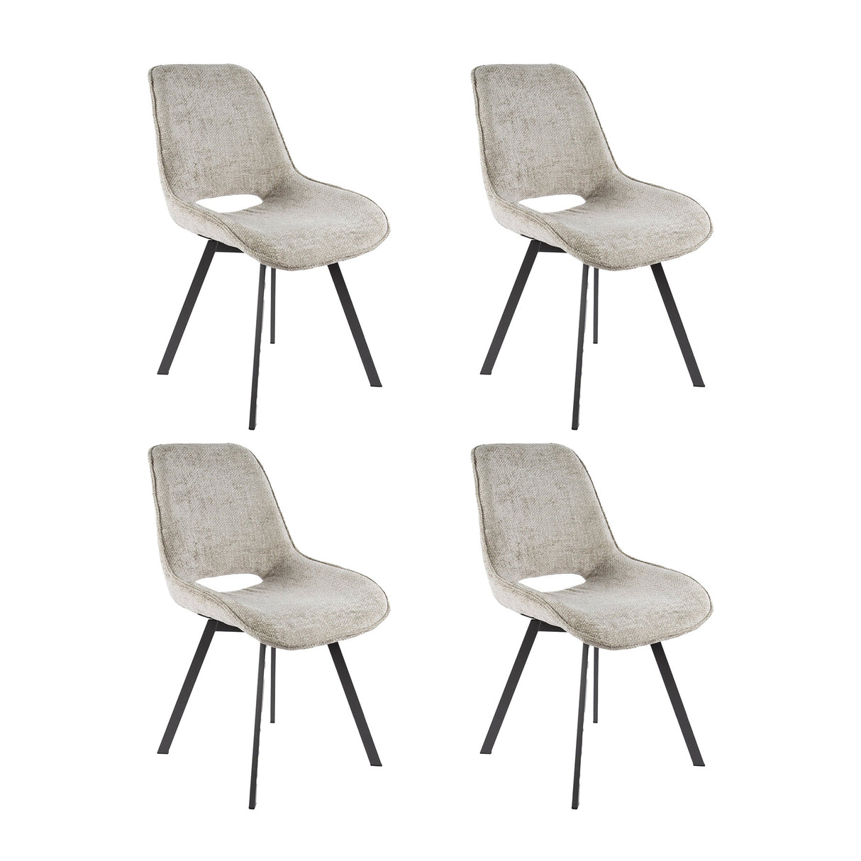 Set of 4 Riviera Rich sandy swivel dining chairs