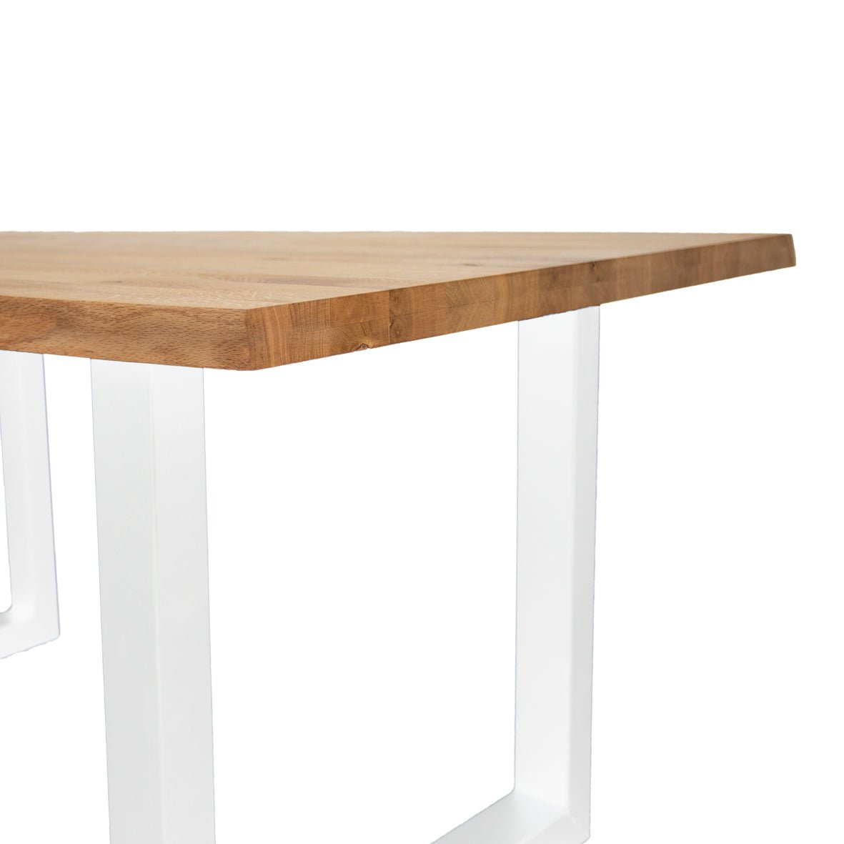 Dining Table Revi Oak - Tree Trunk Shape - White U-Leg