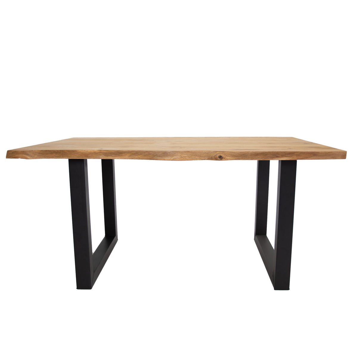 Dining Table Revi Oak - Tree Trunk Shape - Black U-Leg