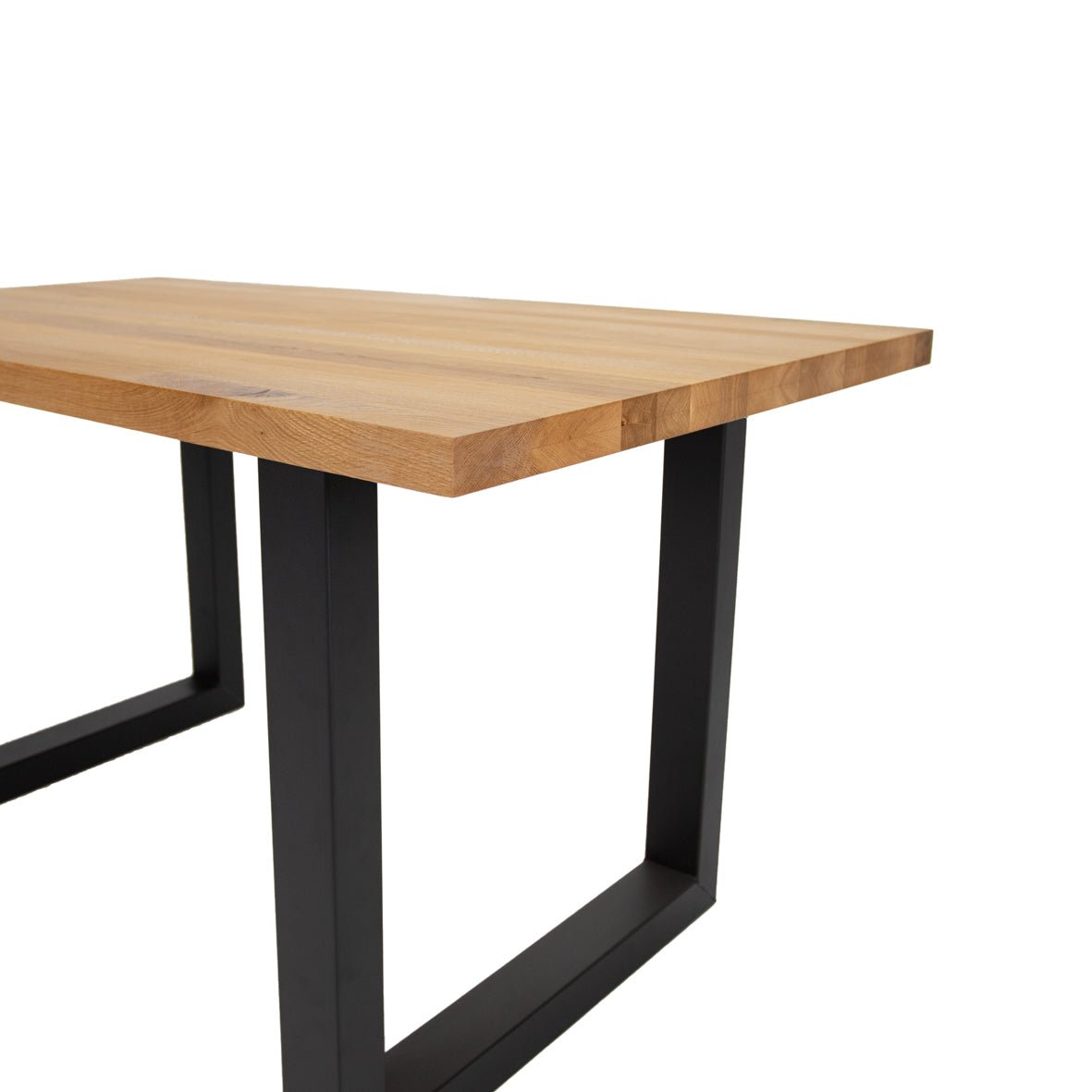Industrial Dining Table Oak U-leg Black Rover