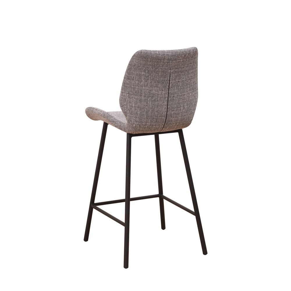Beau Bar Stool Light Gray Chenille Fabric - 67 cm Seat Height - Without Armrests