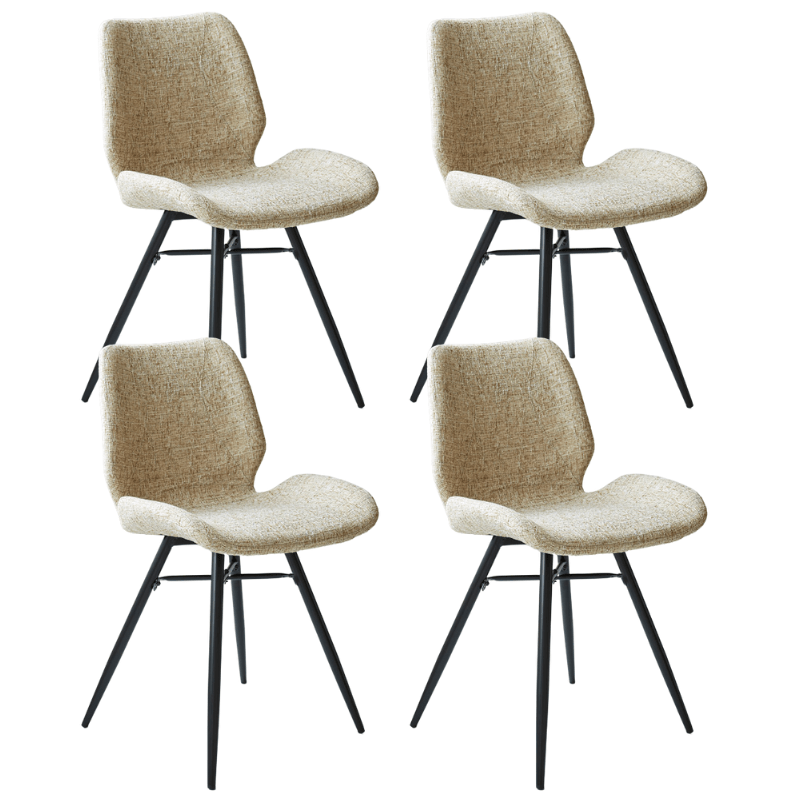 Beau Dining Chair Cream Chenille Fabric - Without Armrests