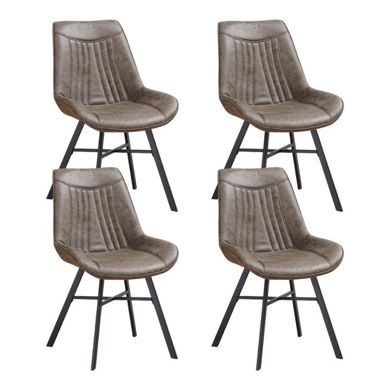 Set of 4 Dining Chairs Jada Green Eco-leather - Without Armrests