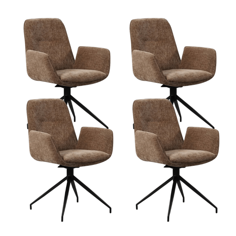 Nela Swivel Dining Chair Chenille Taupe