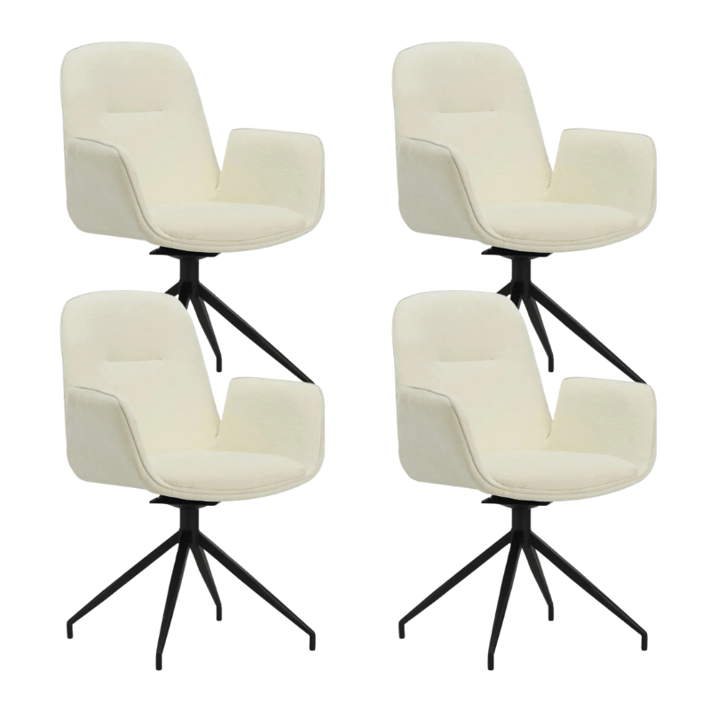 Nela Swivel Dining Chair Chenille Cream