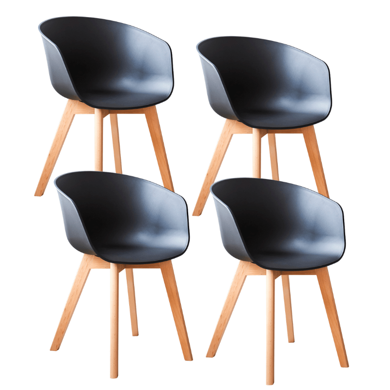 Scandinavian Dining Chair Herning Black – Plastic Shell – Beech Legs