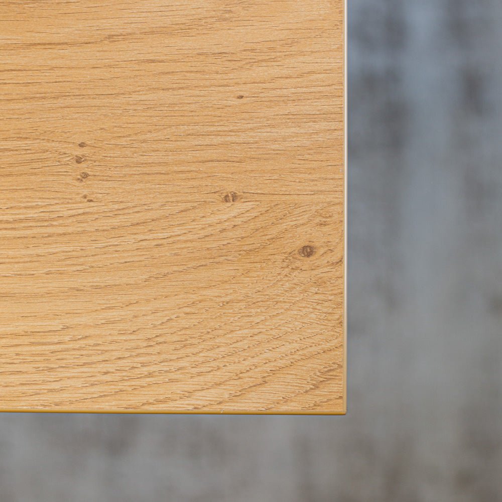 Dining Table Lenzo Rustic Oak - Black U-Leg