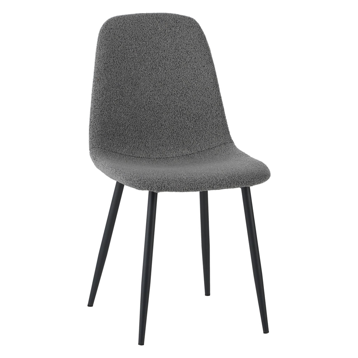 Set of 4 Scandinavian Dining Chairs Gray Bouclé Fabric Swift - Without Armrests