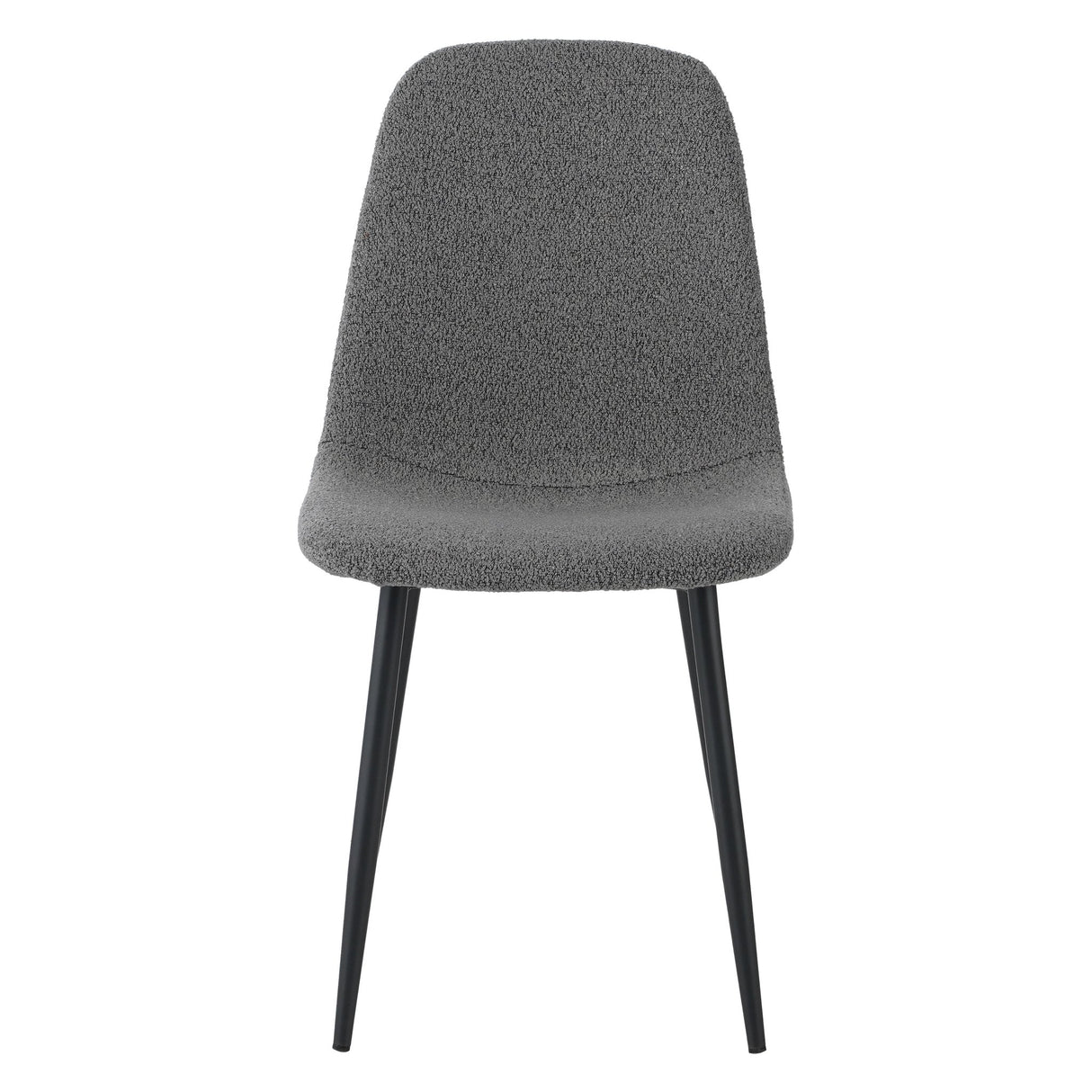 Set of 4 Scandinavian Dining Chairs Gray Bouclé Fabric Swift - Without Armrests