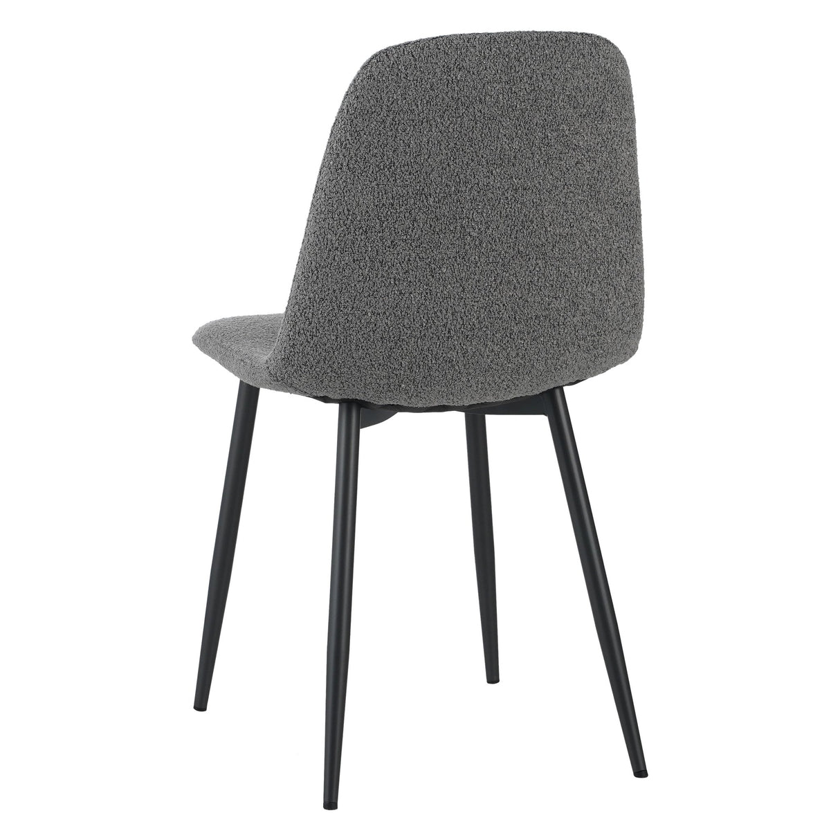 Set of 4 Scandinavian Dining Chairs Gray Bouclé Fabric Swift - Without Armrests
