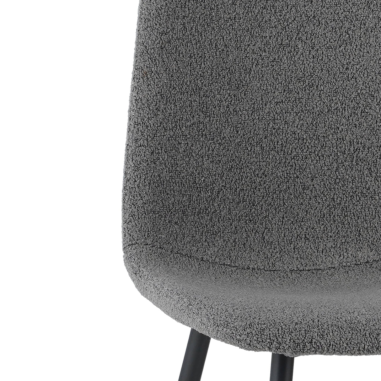 Set of 4 Scandinavian Dining Chairs Gray Bouclé Fabric Swift - Without Armrests