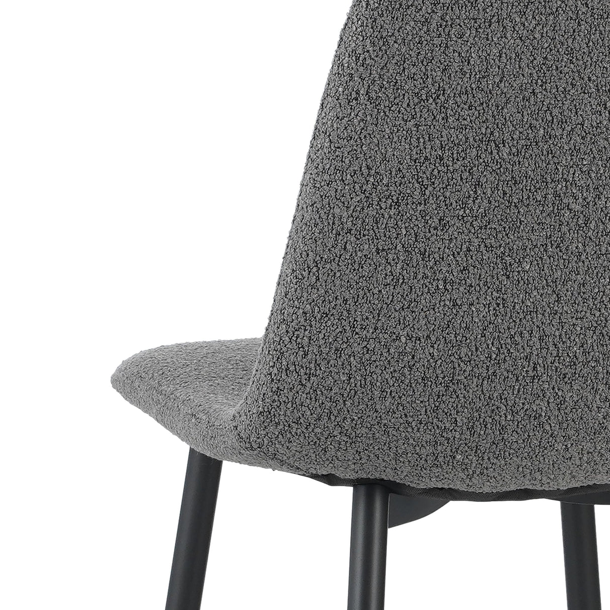 Set of 4 Scandinavian Dining Chairs Gray Bouclé Fabric Swift - Without Armrests