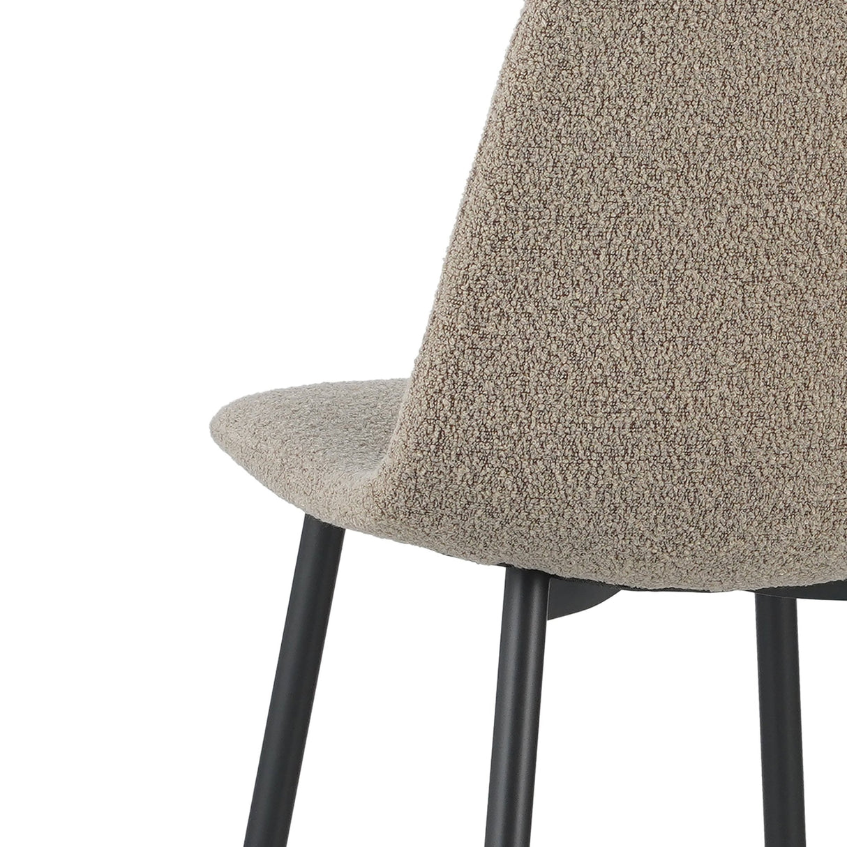 Set of 4 Scandinavian Dining Chairs Latte Bouclé Fabric Swift - Without Armrests