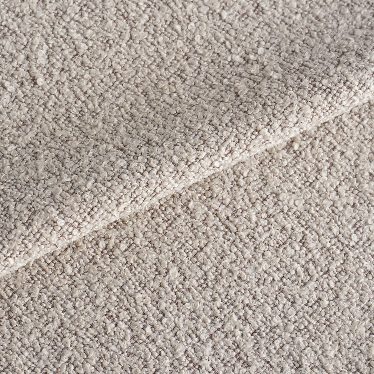 Modern Dining Chair Sand Color Bouclé Fabric Sway - Chrome Frame - Without Armrests