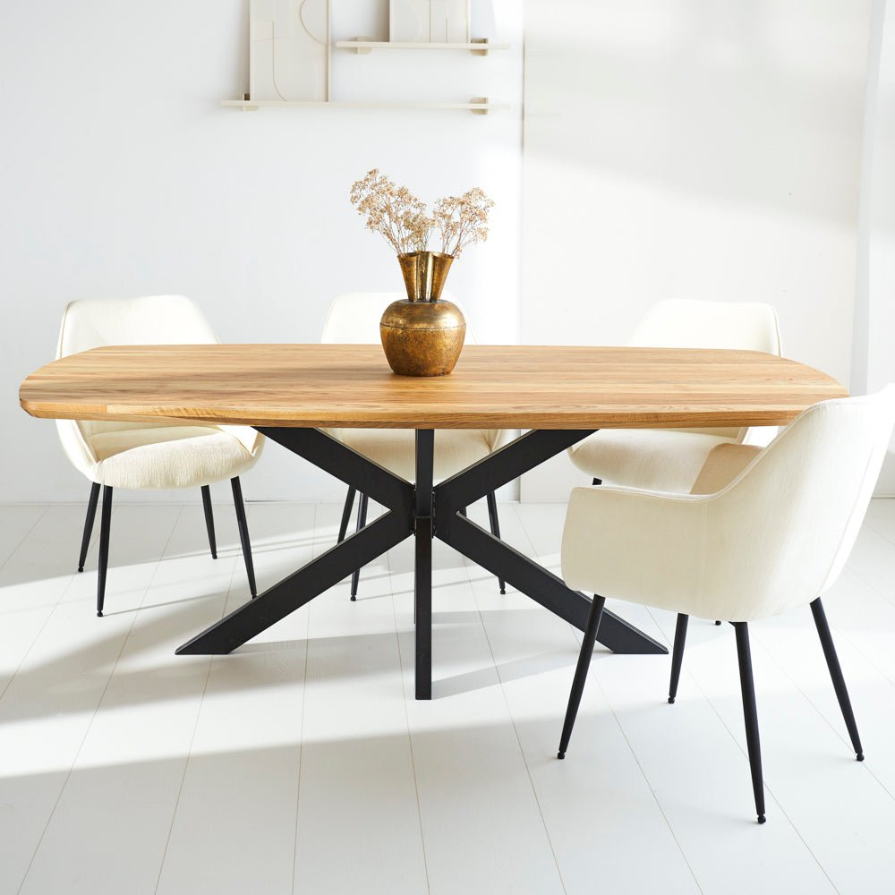 Dining Table Mikkel Oak Danish Oval Matrix Frame Small