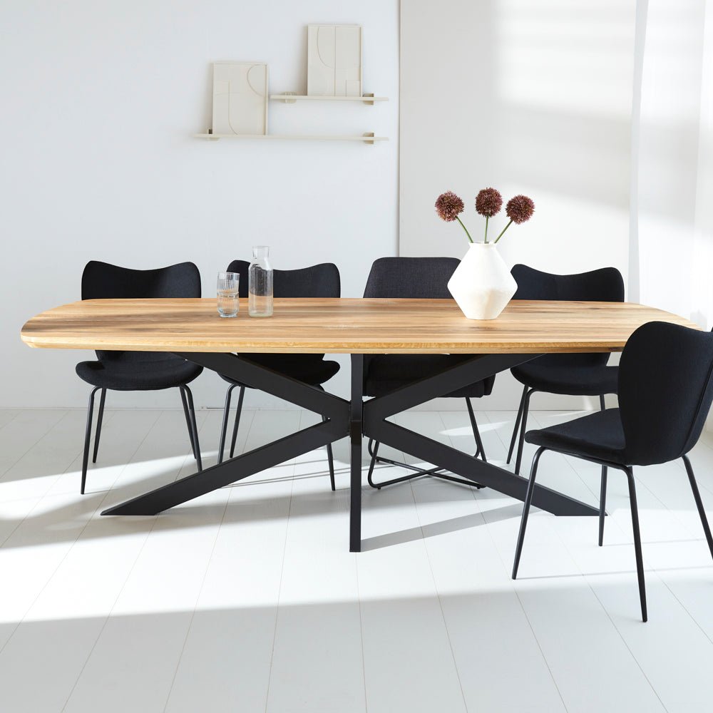 Dining Table Mikkel Oak Danish Oval Matrix Frame Large