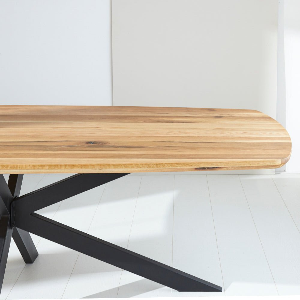 Dining Table Mikkel Oak Danish Oval Matrix Frame Large