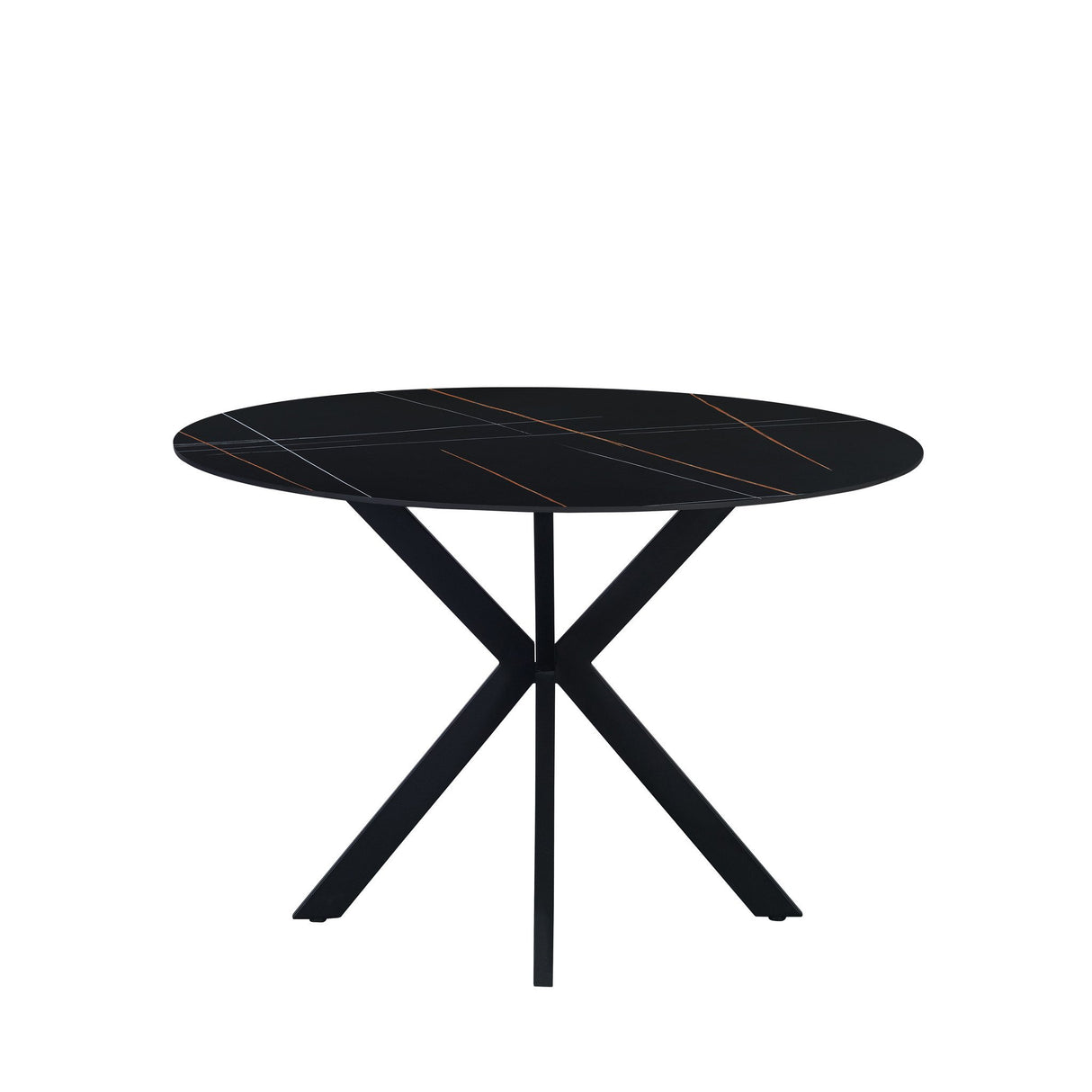 Eettafel Yuna Black Dimehouse Zwart LxBxH 121x121x11 Sintered stone Witfoto vooraanzicht