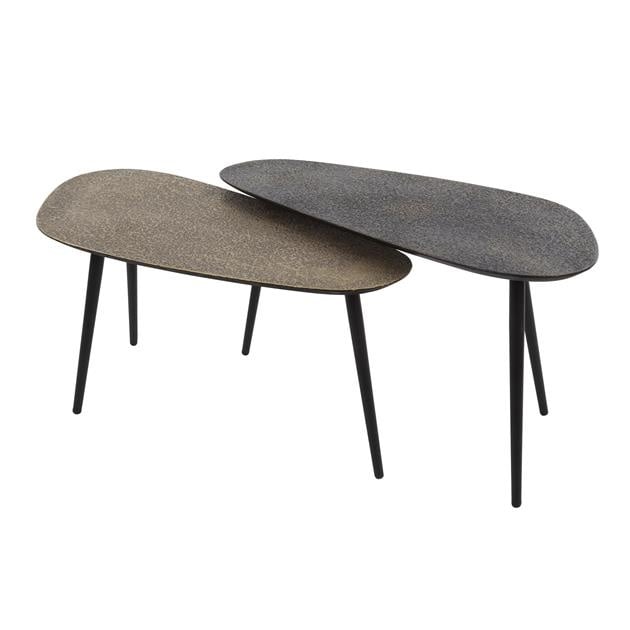 Salontafel Alina DH Interior Zwart, Goud LxBxH 89x45x13 Metaal Witfoto schuin vooraanzicht